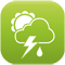 Trockenes Gewitter mit bewölktem Himmel