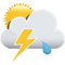 Trockenes Gewitter mit bewölktem Himmel