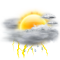 Leichter Regen bei teilweise bewölktem Himmel
