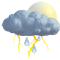 Bewölkt mit stürmischen Regenschauern