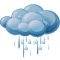 Bedeckt mit mäundefinedigem Regen
