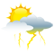 Leichter Regen bei teilweise bewölktem Himmel