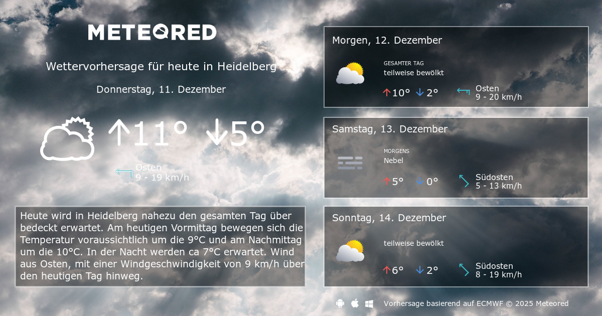 Das Wetter für Heidelberg. 14-Tage Wettervorhersage - daswetter.at ...