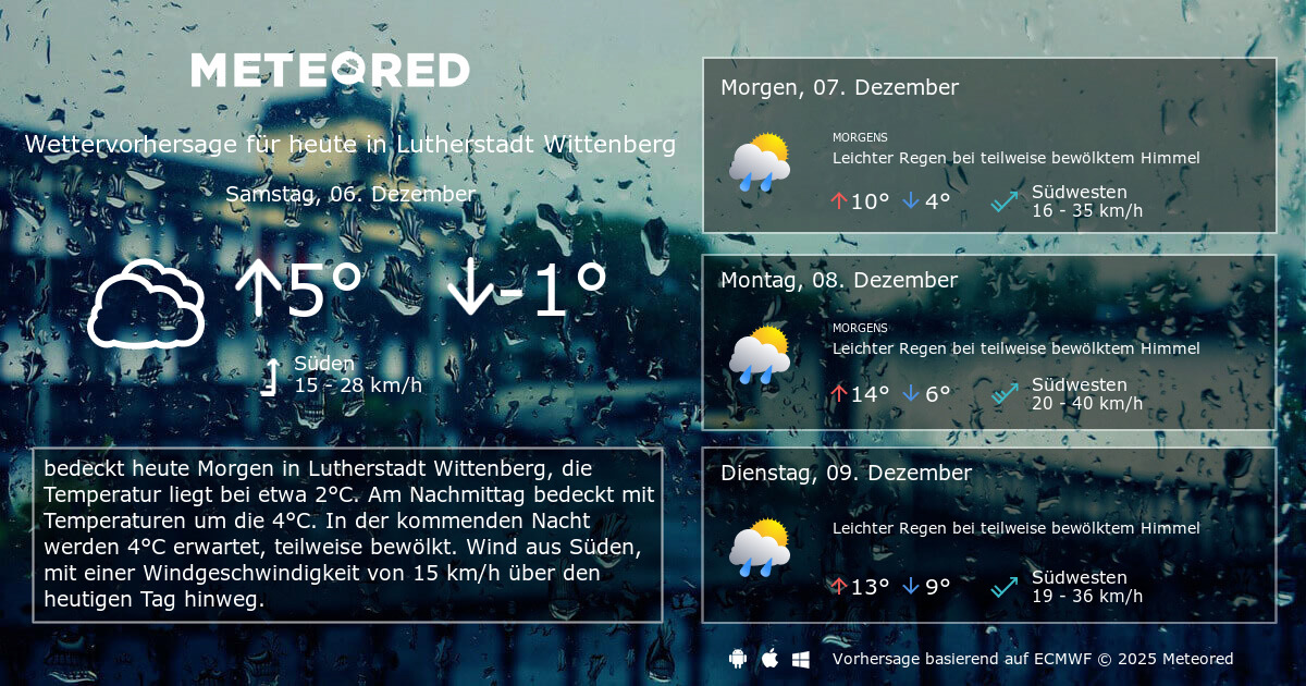 Das Wetter für Lutherstadt Wittenberg. 14-Tage ...