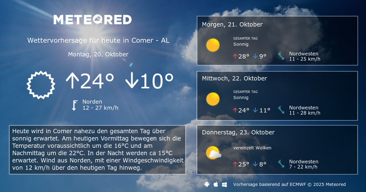 Das Wetter für Comer AL. 14Tage Wettervorhersage daswetter.at Meteored Das Wetter für Comer AL. 14Tage Wettervorhersage daswetter.at Meteored