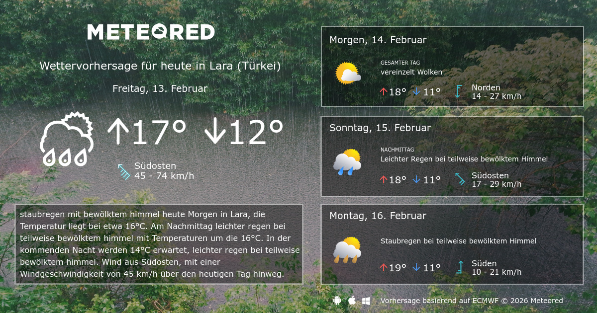 Türkei Lara Wetter 14 Tage Das Wetter für Lara (Türkei). 14-Tage Wettervorhersage - daswetter.at